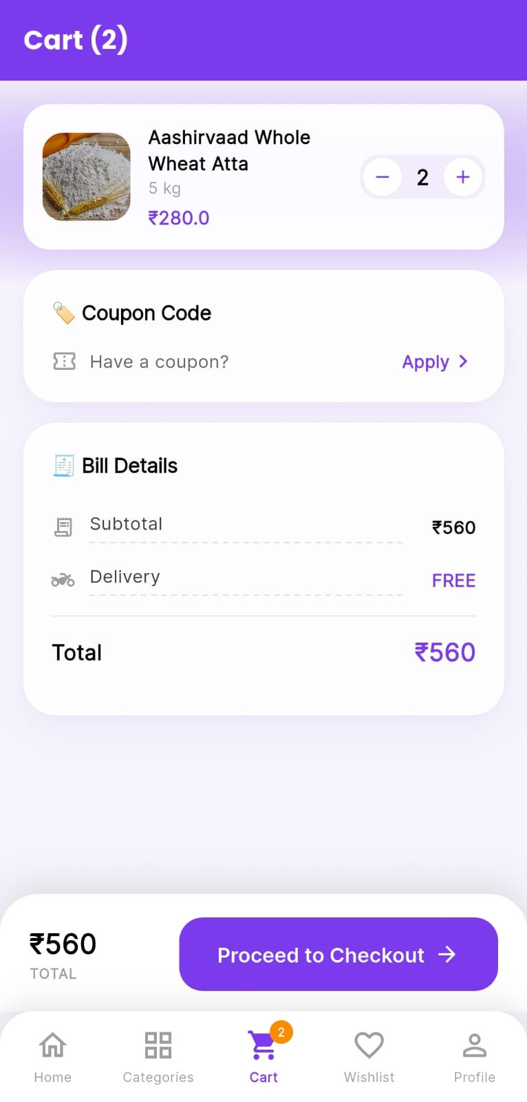 CodynexEcom app — Cart & Checkout